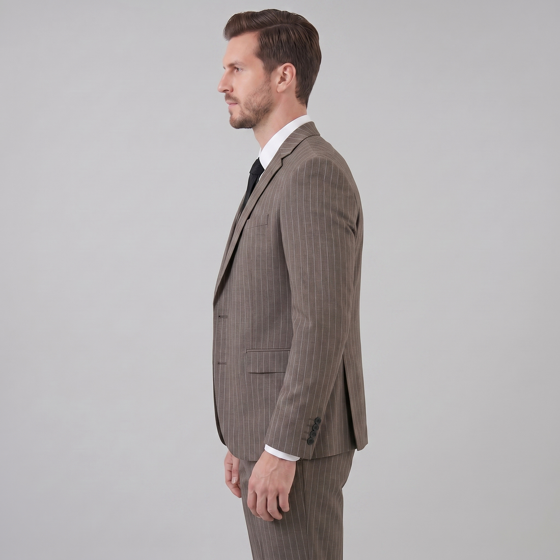 Men's Business Striped Blazer Suit Set
