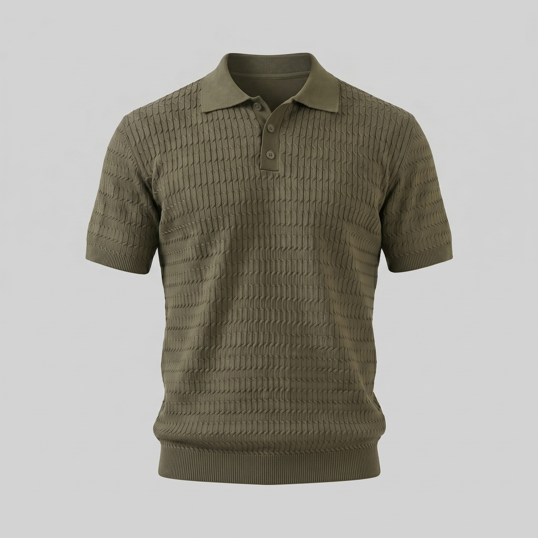 Men's Cable Texture Knit Polo