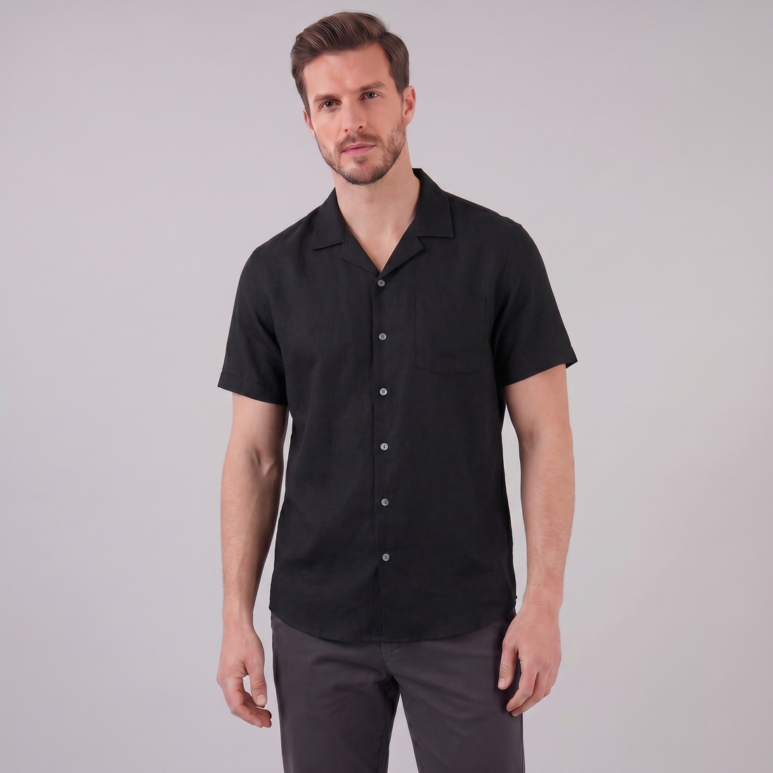 Men's Camp Collar Short-Sleeve Shirt