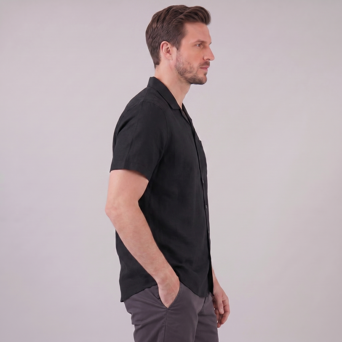 Men's Camp Collar Short-Sleeve Shirt