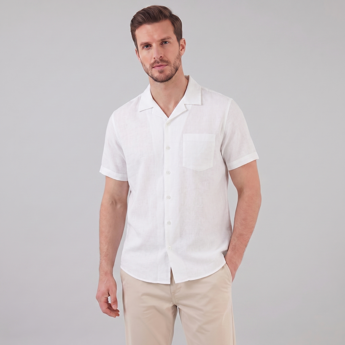 Men's Camp Collar Short-Sleeve Shirt
