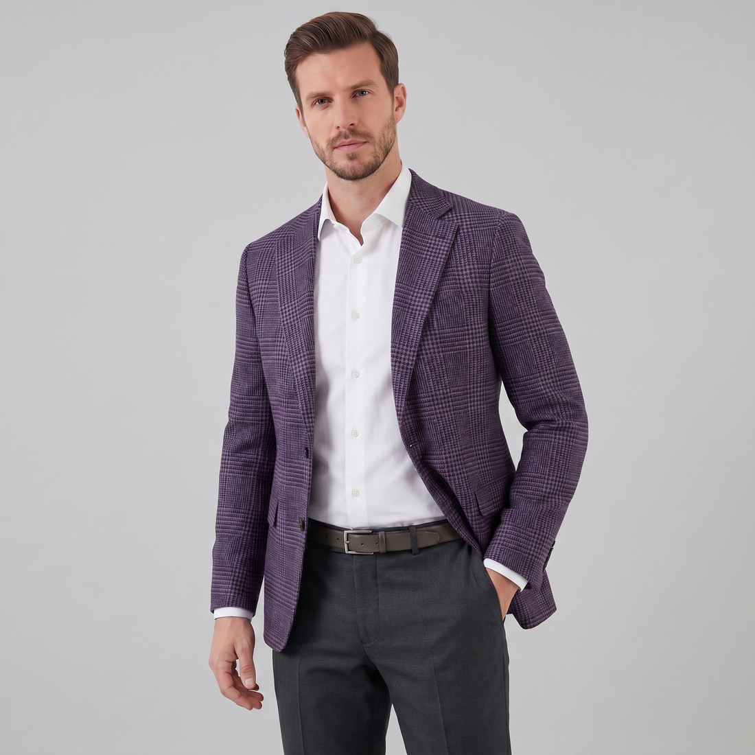Men's Check Casual Blazer Jacket - Stylish Sport Coat