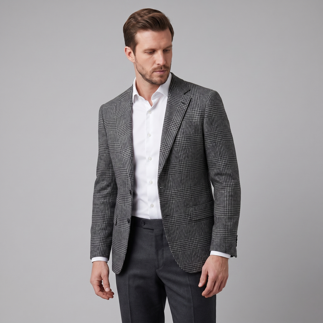 Men's Check Casual Blazer Jacket - Stylish Sport Coat