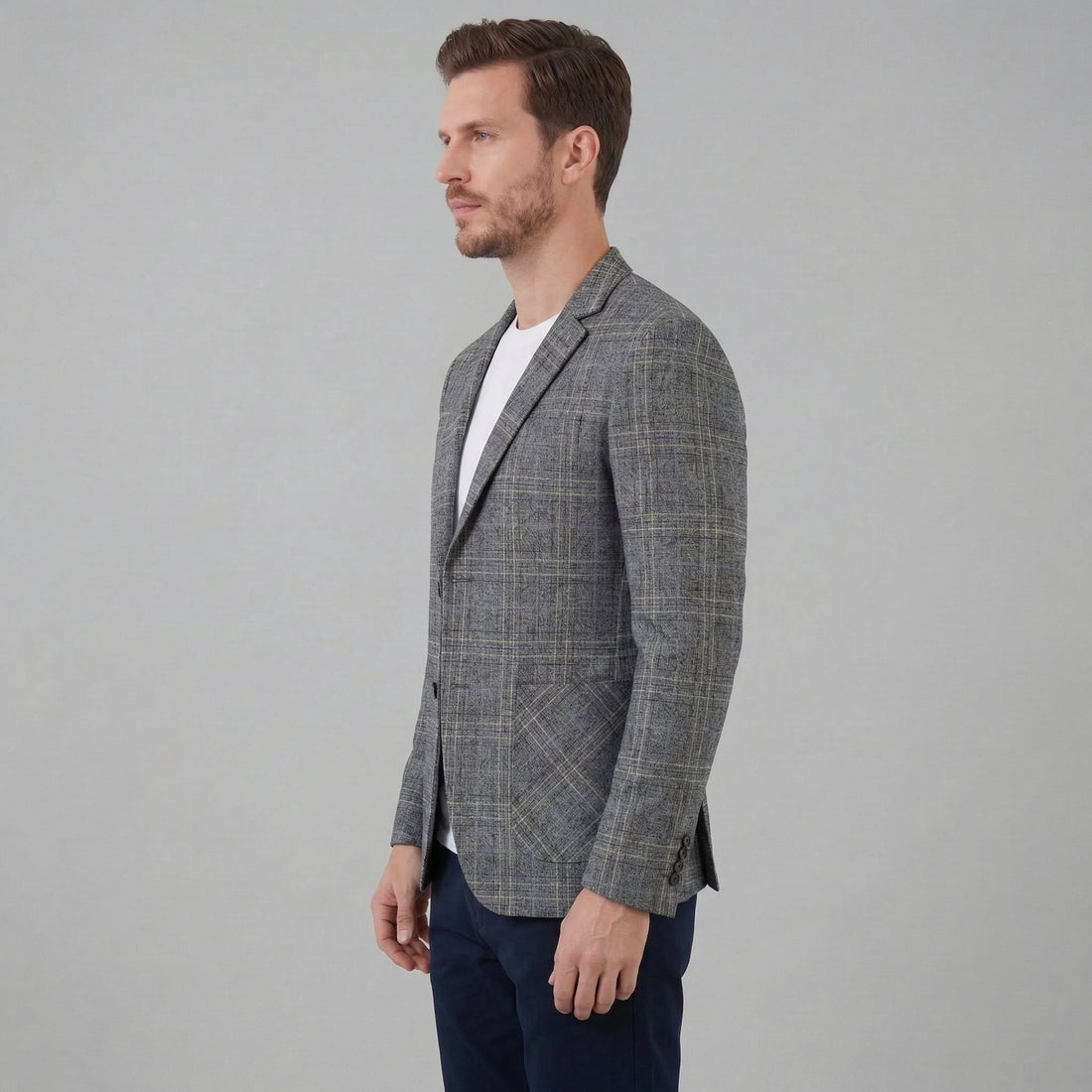 Men's Checked Blazer Jacket