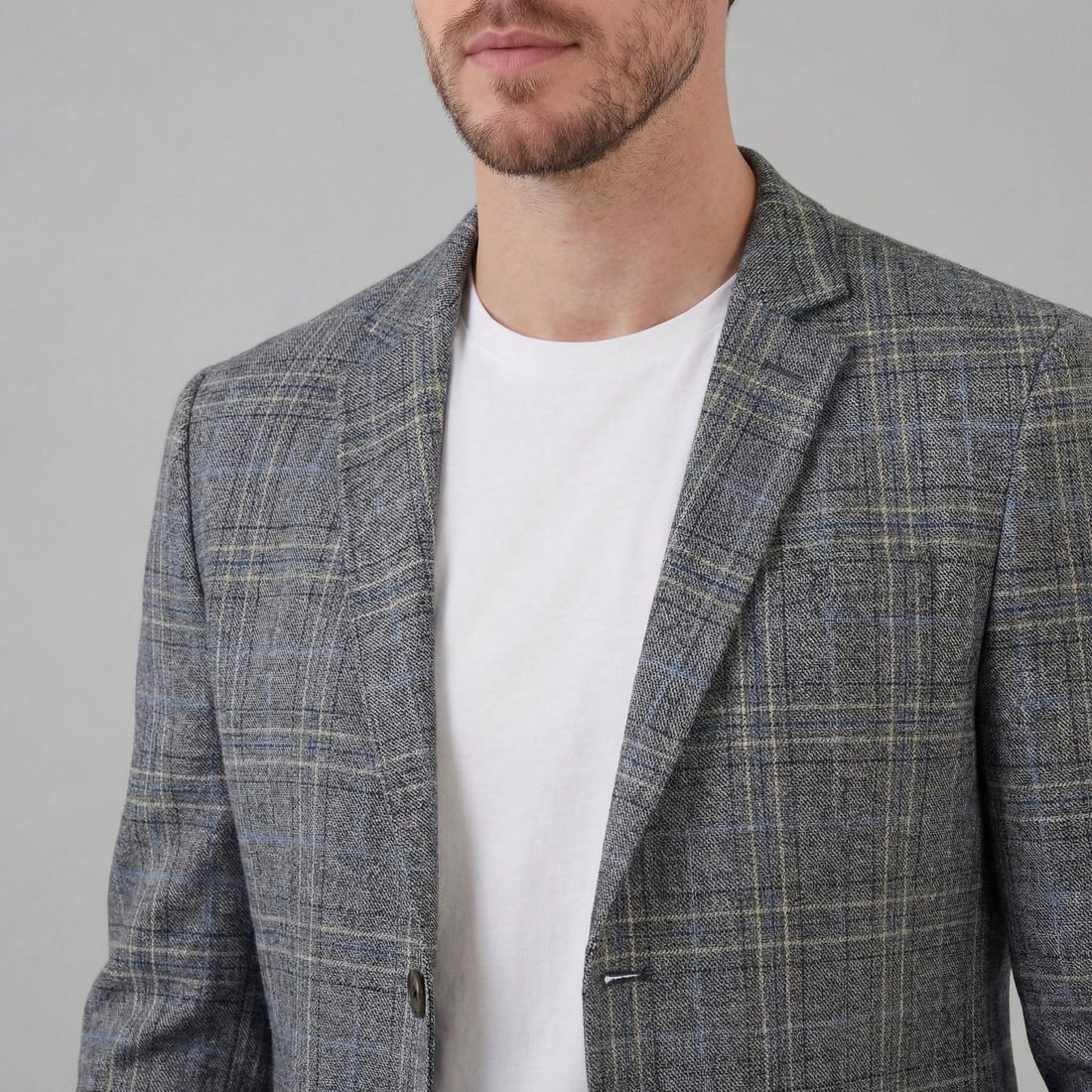 Men's Checked Blazer Jacket