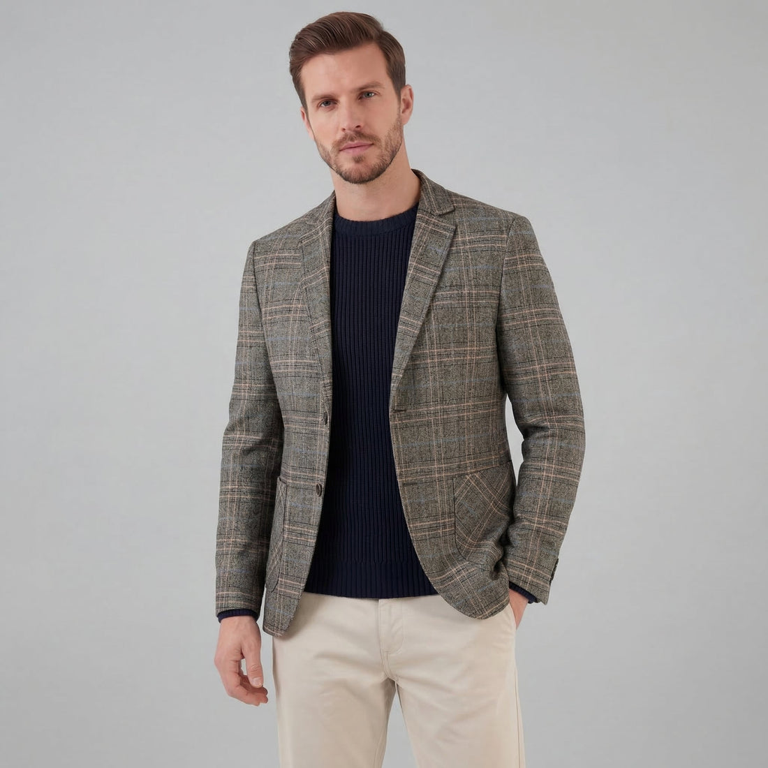 Men's Checked Blazer Jacket