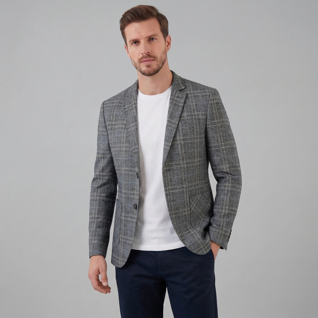Men's Checked Blazer Jacket