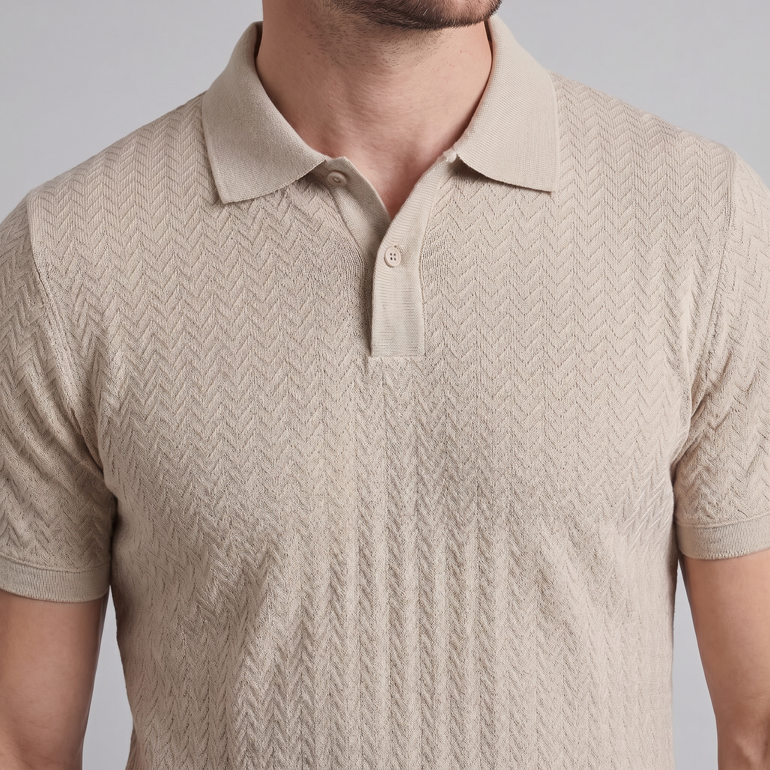 Men's Chevron Knit Polo