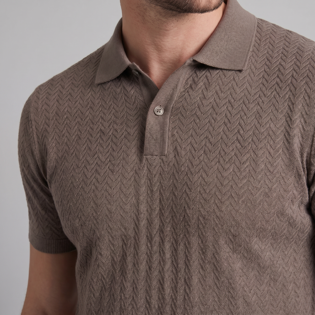 Men's Chevron Knit Polo