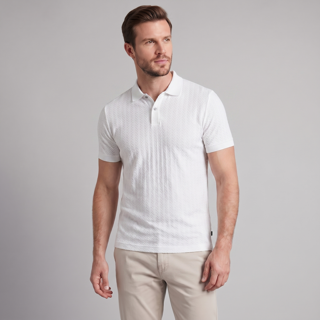 Men's Chevron Knit Polo