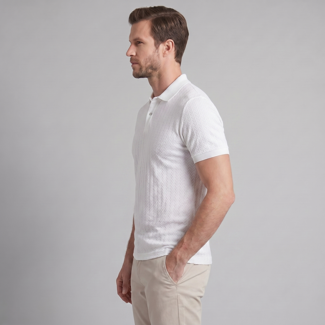 Men's Chevron Knit Polo