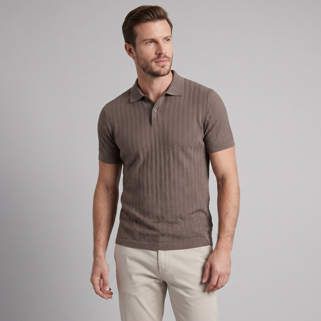 Men's Chevron Knit Polo