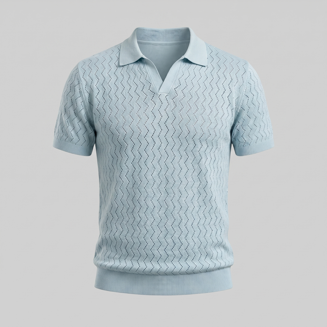 Men's Chevron Open-Knit Polo