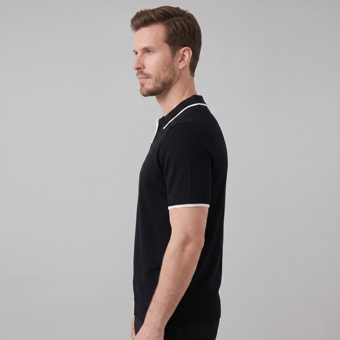 Men's Contrast Trim Knit Polo