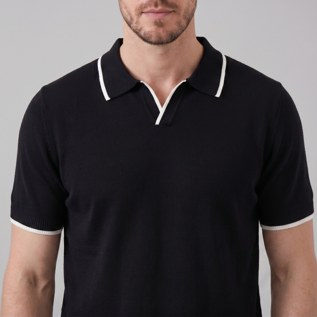 Men's Contrast Trim Knit Polo