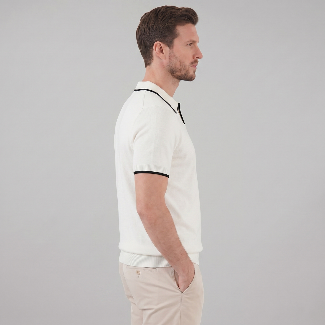 Men's Contrast Trim Knit Polo
