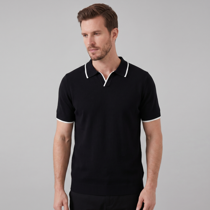 Men's Contrast Trim Knit Polo