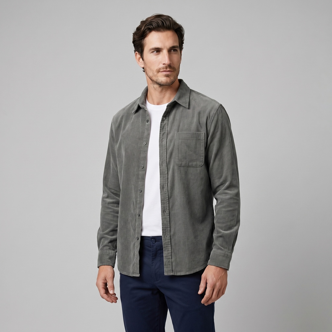 Men's Corduroy Long Sleeve Casual Shirt