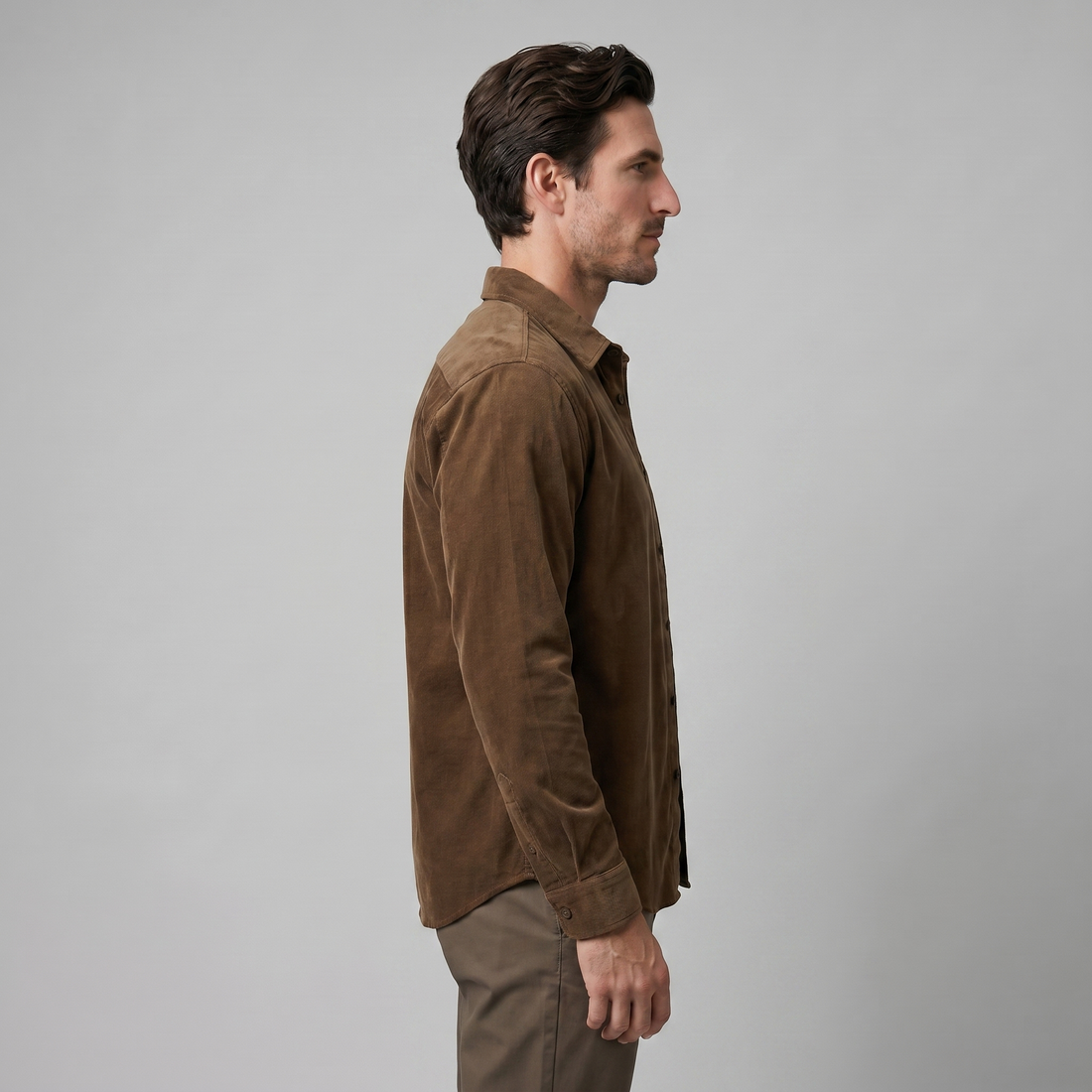 Men's Corduroy Long Sleeve Casual Shirt