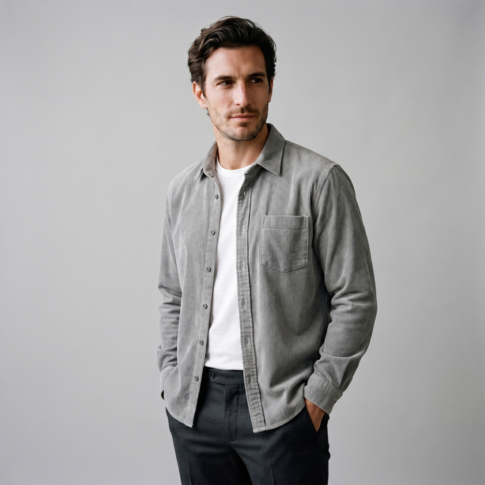 Men's Corduroy Long Sleeve Casual Shirt