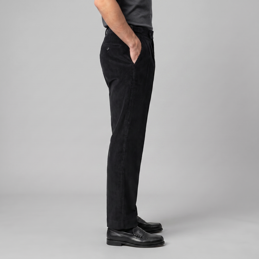 Men's Corduroy Pleated Trousers