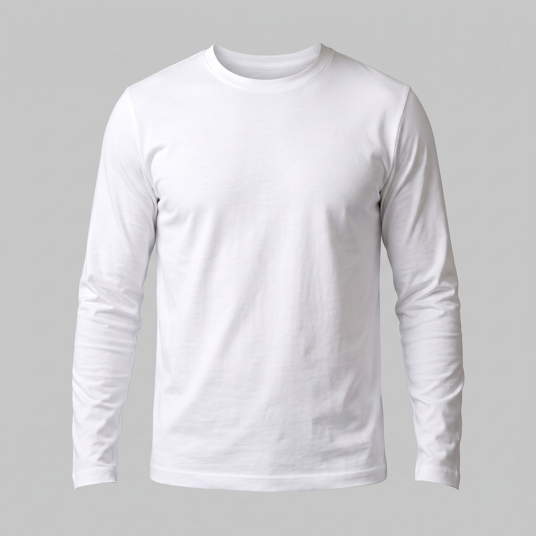 Men's Cotton Blend Long Sleeve Crew Neck Shirt
