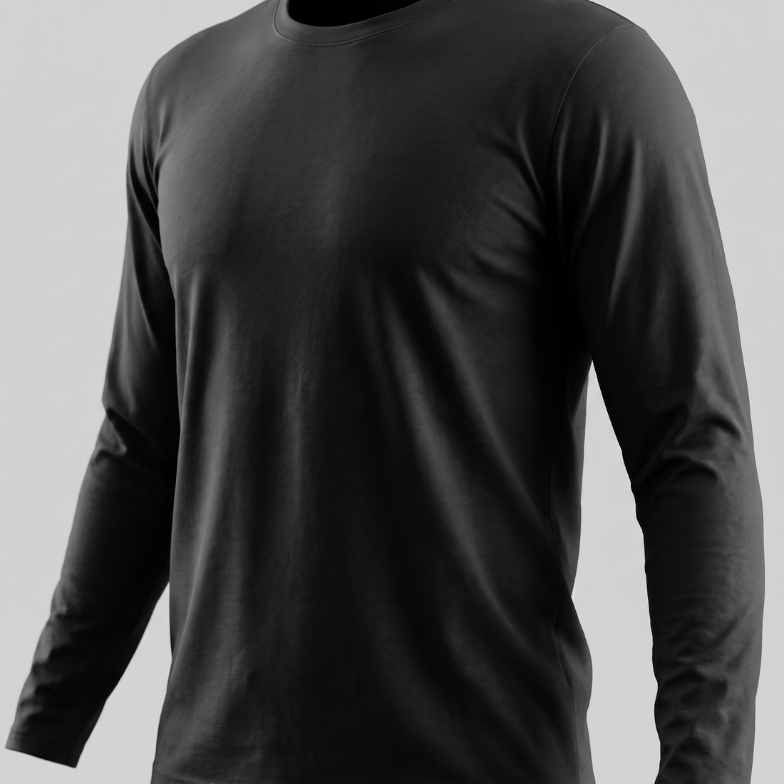 Men's Cotton Blend Long Sleeve Crew Neck Shirt