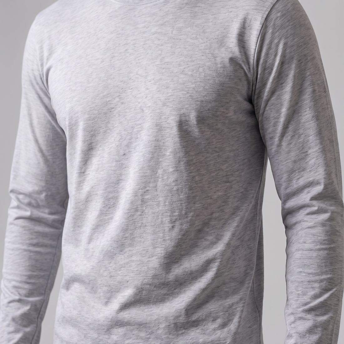 Men's Cotton Blend Long Sleeve Crew Neck Shirt