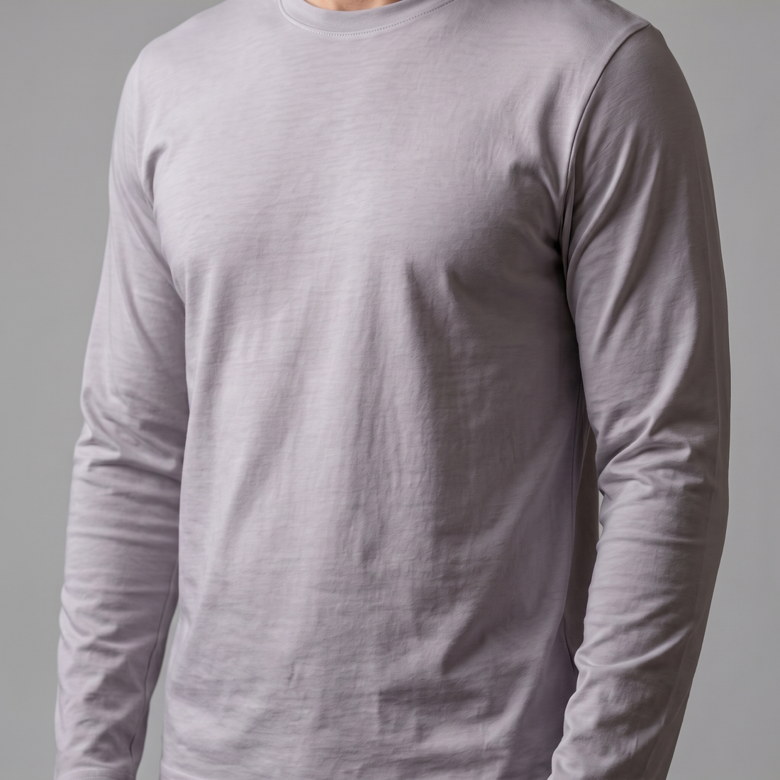 Men's Cotton Blend Long Sleeve Crew Neck Shirt