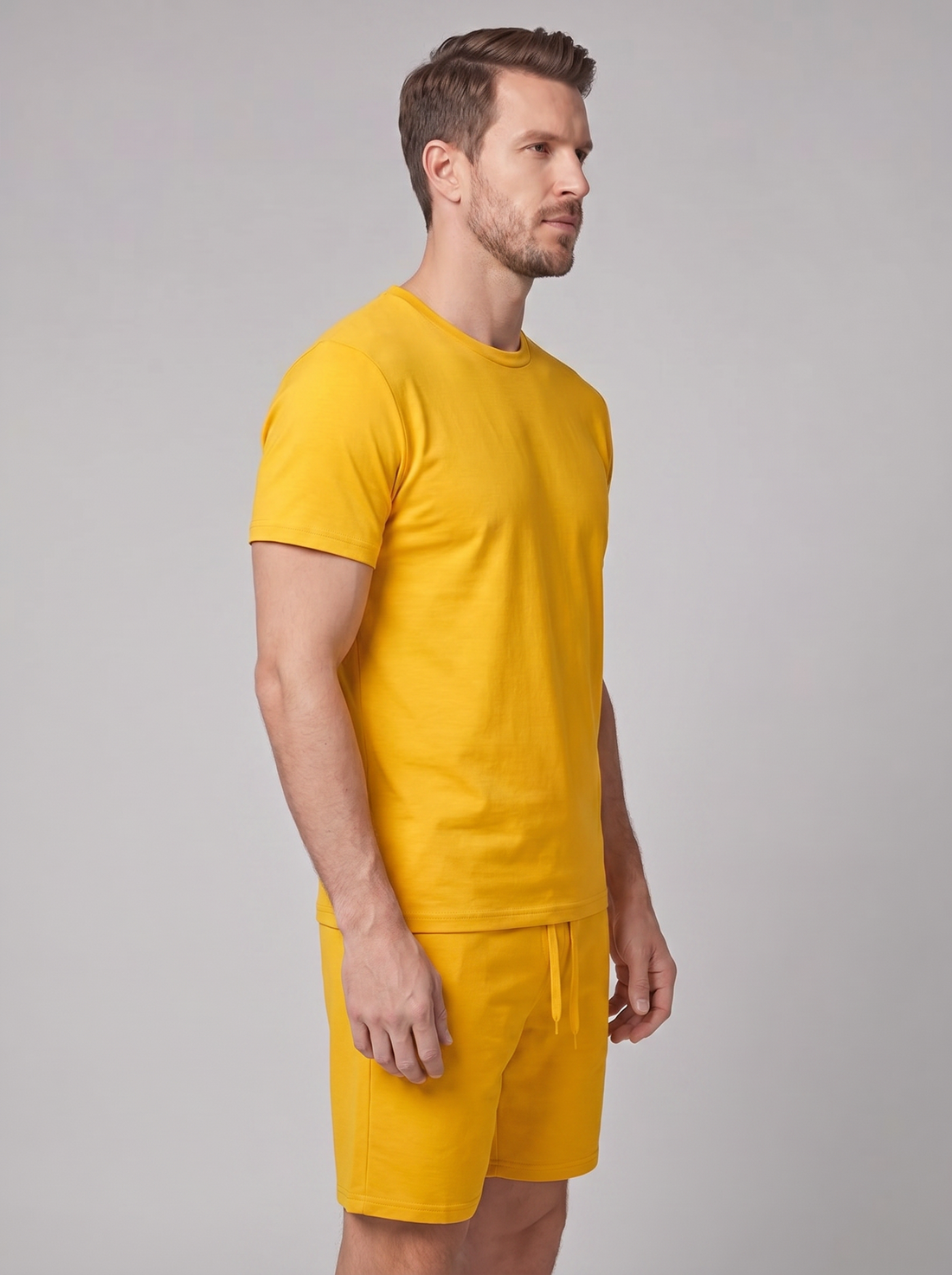 Men's Cotton Blend T-Shirt and Shorts Co-Ord Set