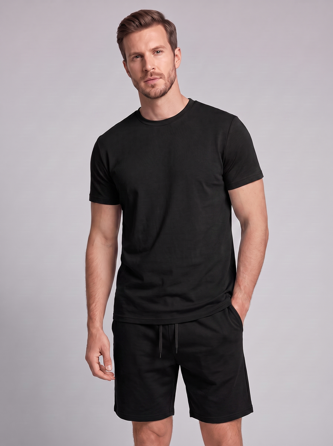 Men's Cotton Blend T-Shirt and Shorts Co-Ord Set