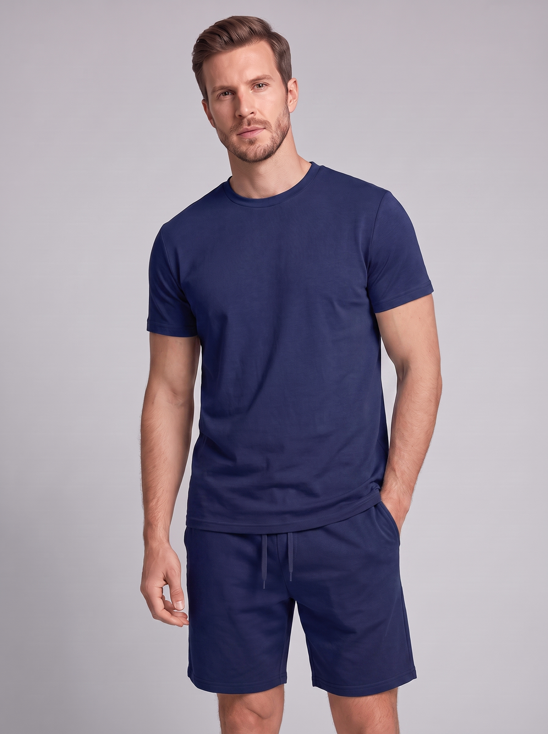 Men's Cotton Blend T-Shirt and Shorts Co-Ord Set