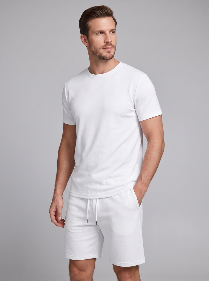 Men's Cotton Blend T-Shirt and Shorts Co-Ord Set
