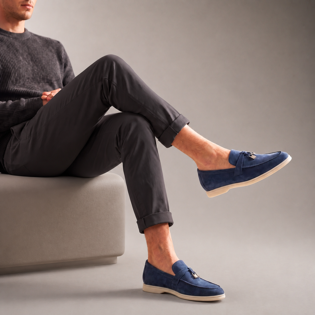 Men's Cowhide Suede Tassel Loafers