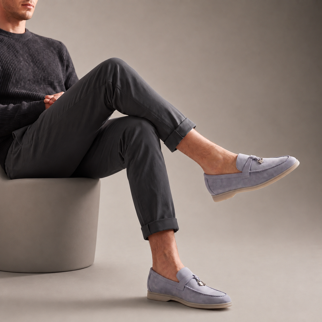 Men's Cowhide Suede Tassel Loafers