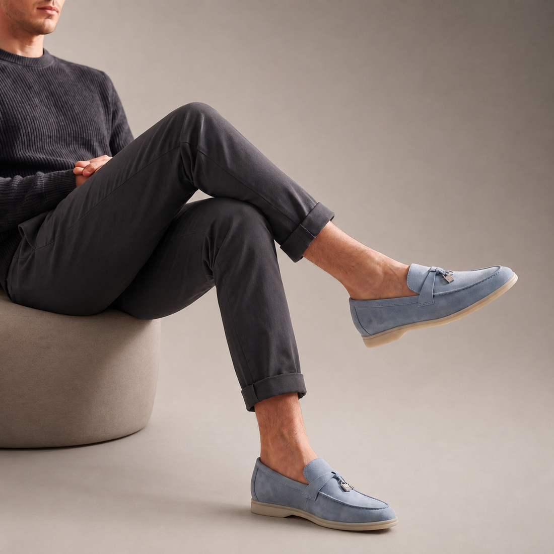 Men's Cowhide Suede Tassel Loafers
