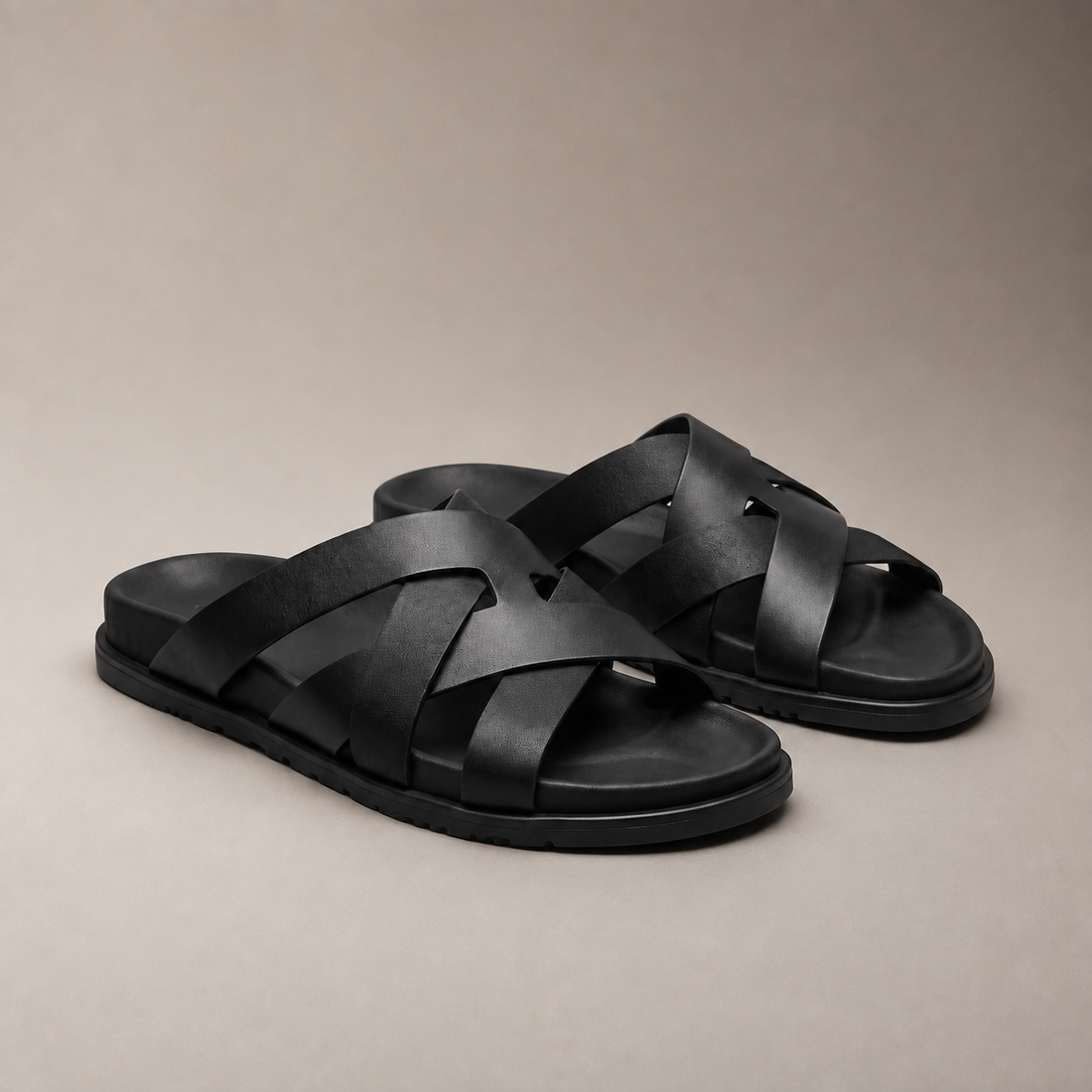 Men's Cross-Strap Slide Sandals