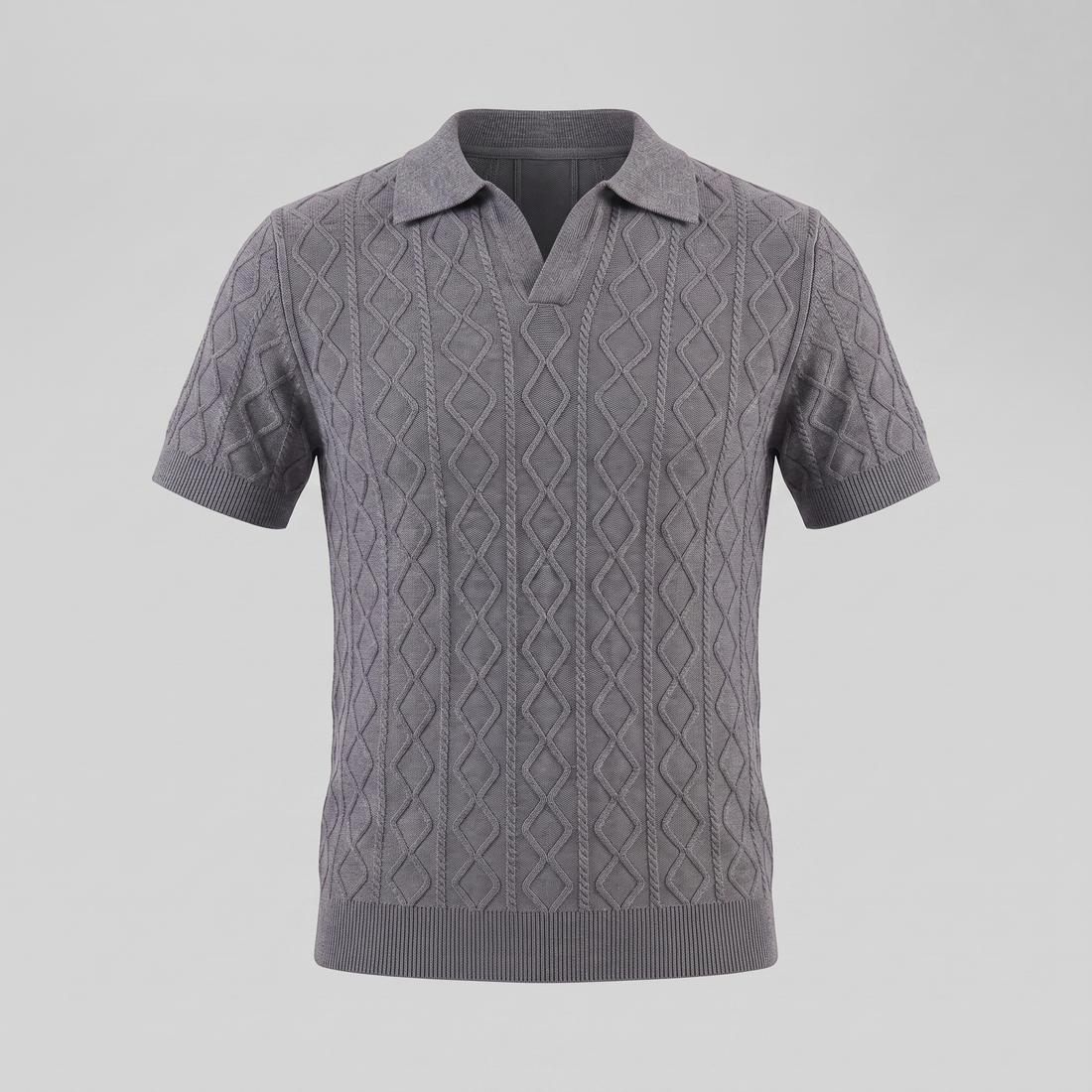Men's Diamond Cable Knit Polo