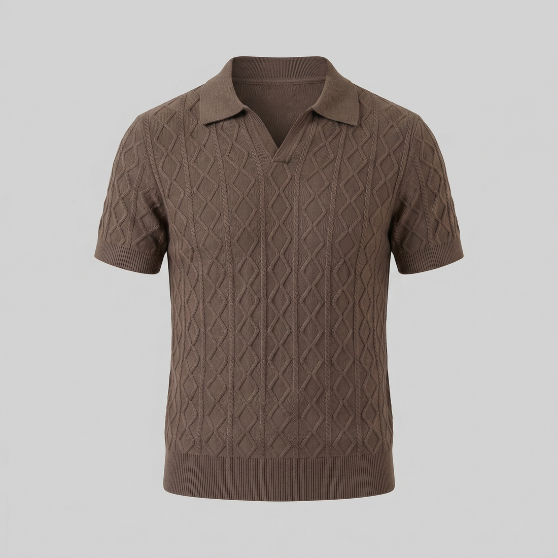 Men's Diamond Cable Knit Polo