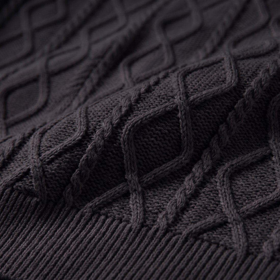 Men's Diamond Cable Knit Polo Shirt