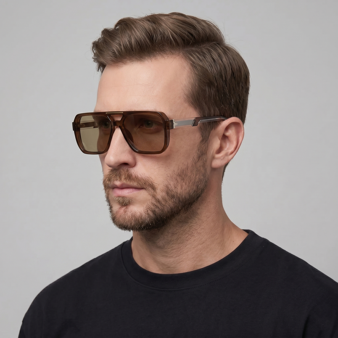Men's Double-Bridge Aviator Sunglasses