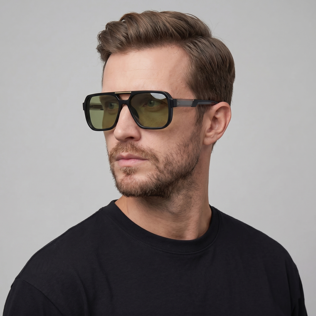 Men's Double-Bridge Aviator Sunglasses