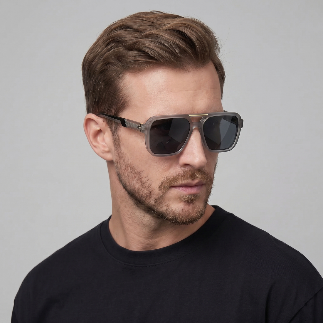 Men's Double-Bridge Aviator Sunglasses