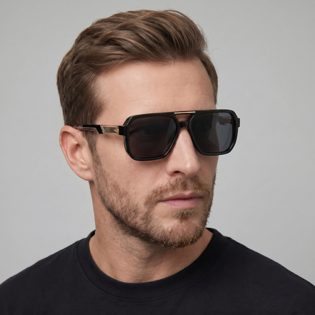 Men's Double-Bridge Aviator Sunglasses