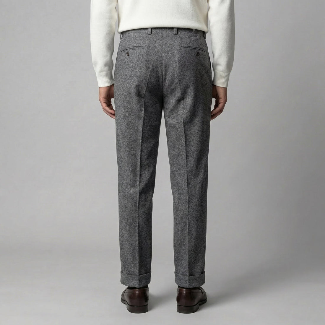 Men's Elegant Pleated Trousers with Side Adjuster