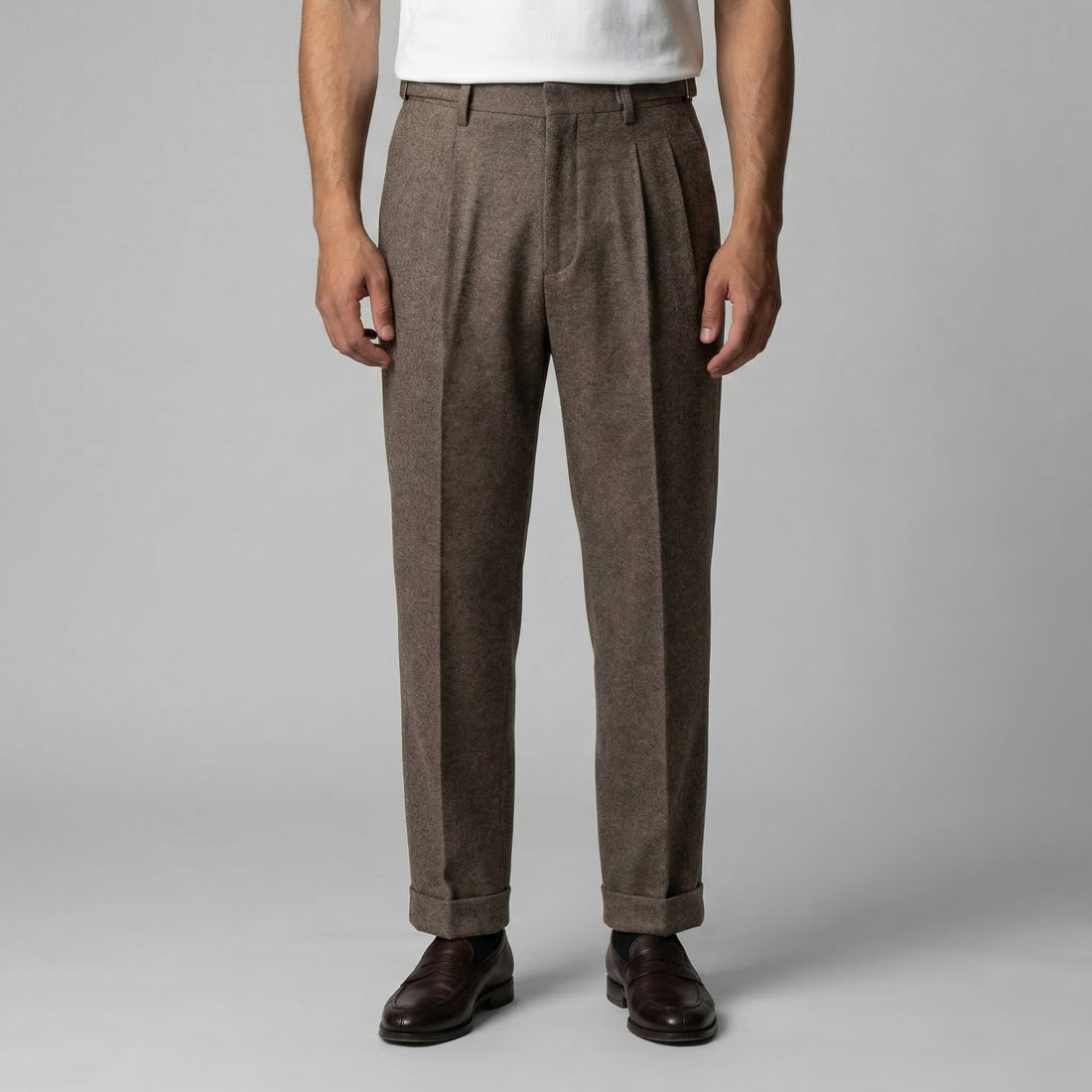 Men's Elegant Straight Fit Trousers with Side Adjuster