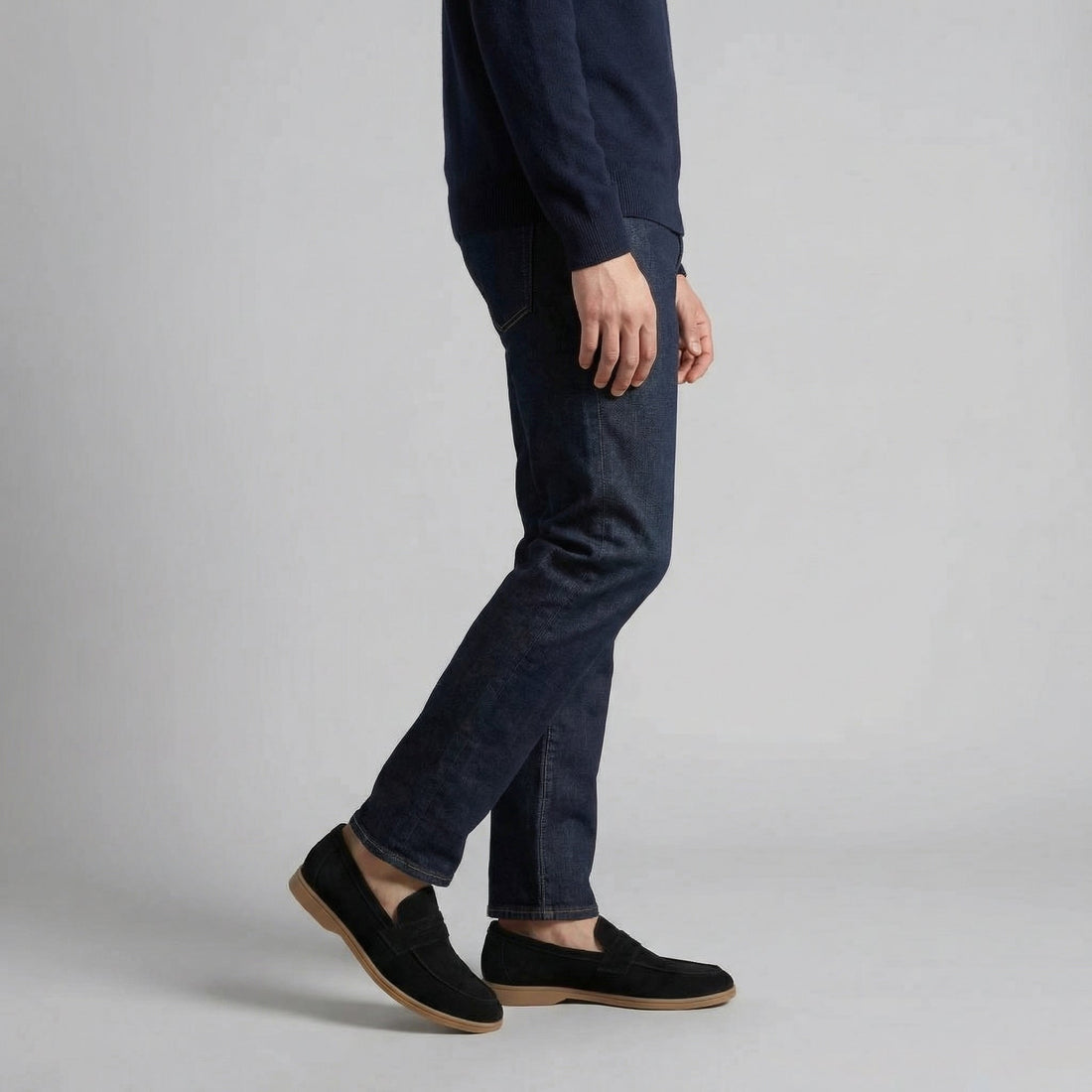 Men's Elegant Suede Penny Loafers