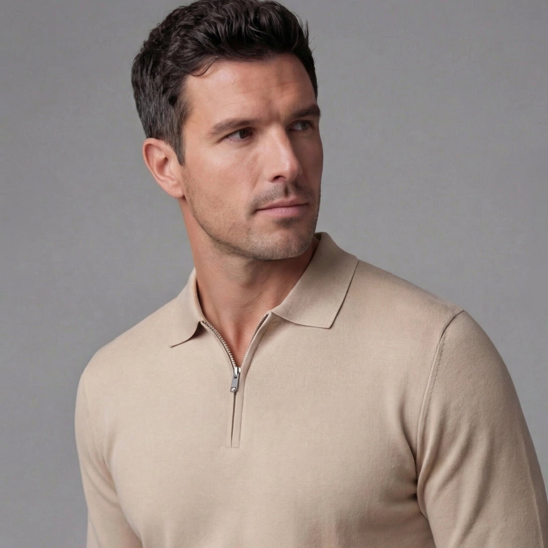 Men's Half Zip Polo Shirt