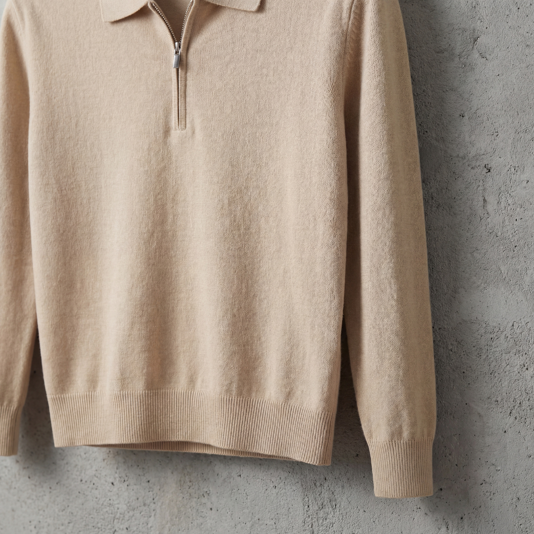 Men's Half Zip Polo Shirt
