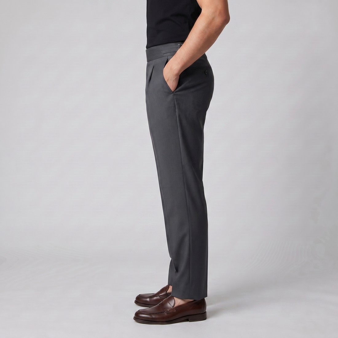 Men's High Waist Formal Trousers with Tailored Fit